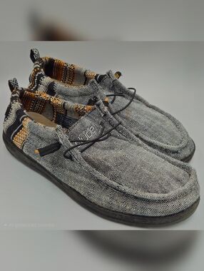 Hey Dude Wally Men’s Loafers - Southwestern Aztec Pattern - Size 12